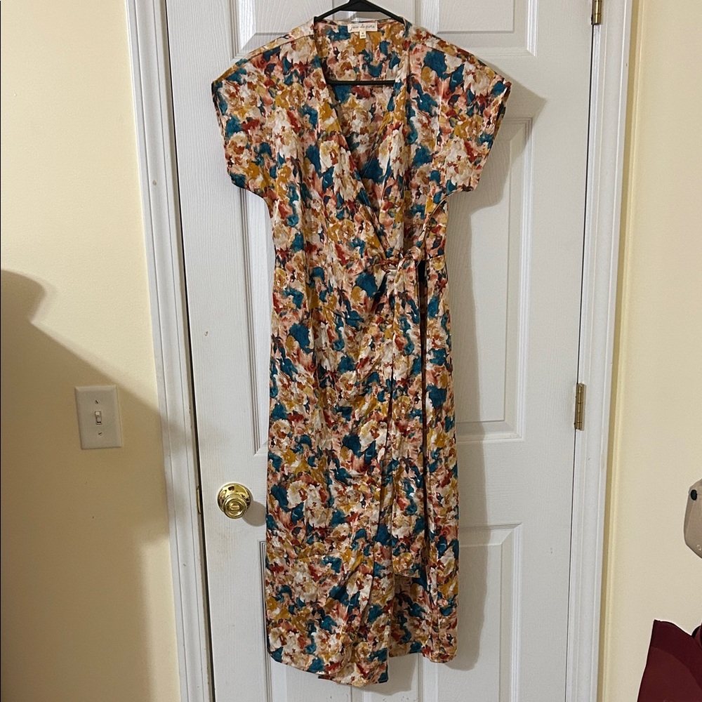 Floral Midi Dress with Cap Sleeves